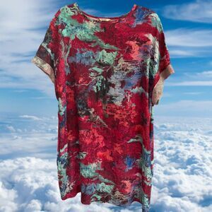 The Kit Shirt Dress Abstract Jewel Art to Wear Splatter Indie Oversized Pocket M